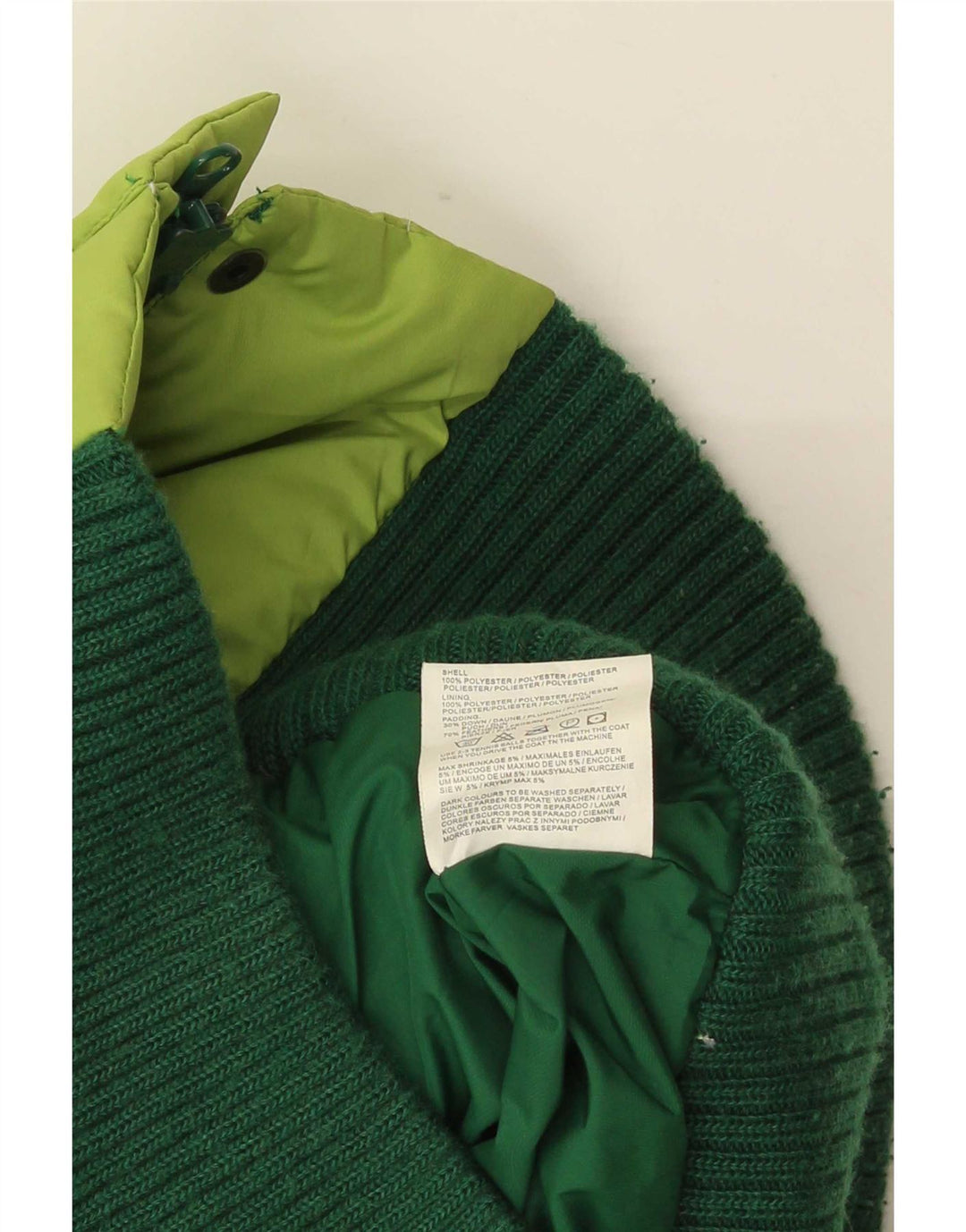 Only Colete acolchoado feminino UK 10 pequeno poliéster colorblock verde