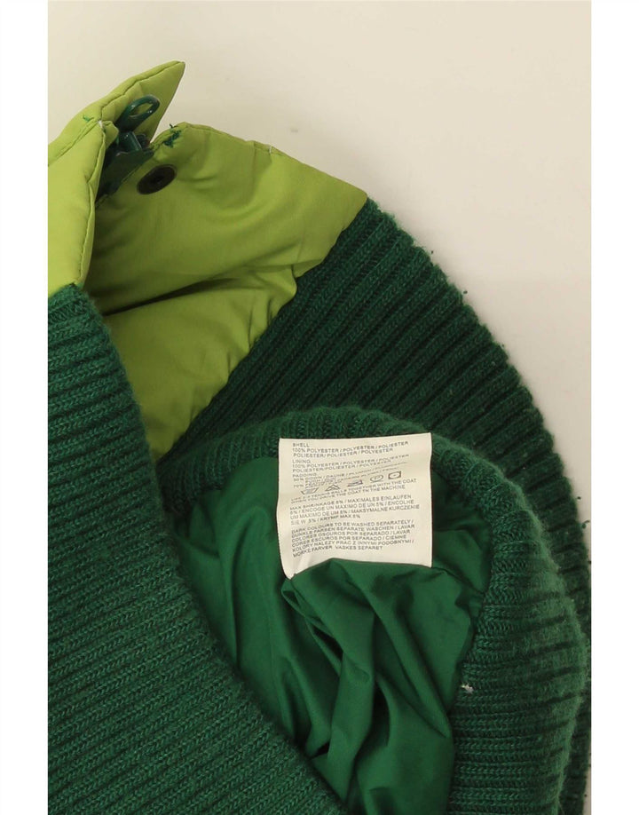 Only Colete acolchoado feminino UK 10 pequeno poliéster colorblock verde