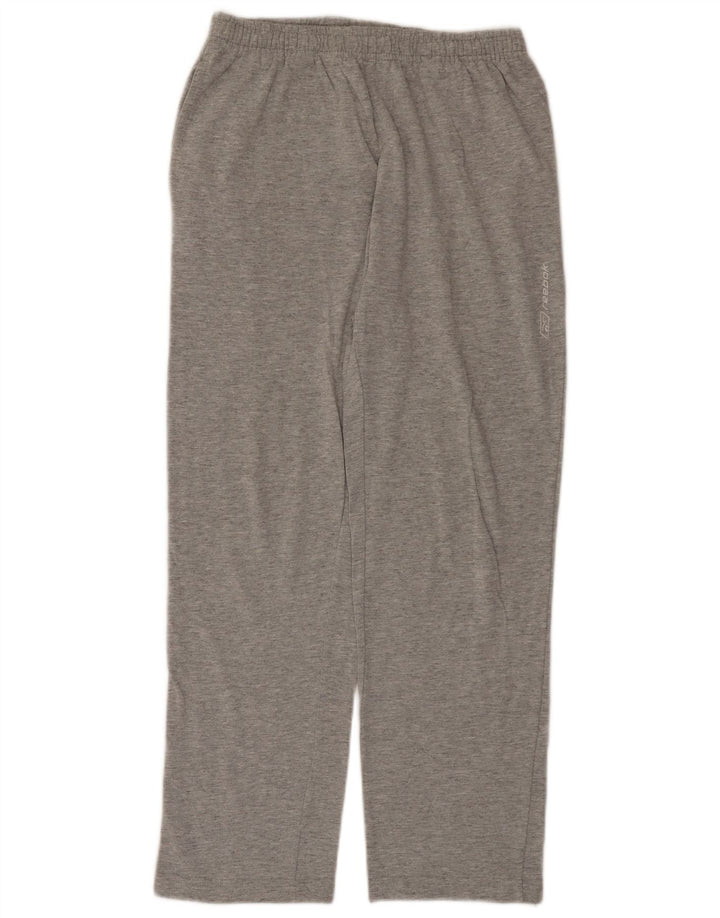 Calça de treino masculina Reebok pequena cinza manchada de algodão