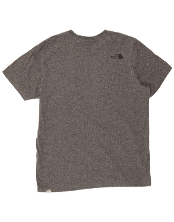 Camiseta gráfica masculina The North Face, grande algodão manchado cinza