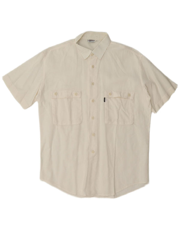 Camisa masculina de manga curta Carrera branca média