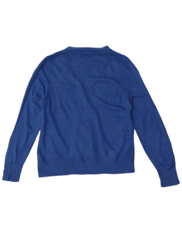 Suéter cardigã feminino Marks & Spencer UK 16 grande acrílico azul