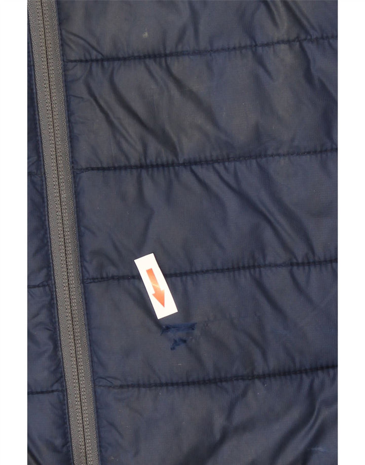 Columbia Jaqueta masculina acolchoada com capuz UK 40 grande azul nylon
