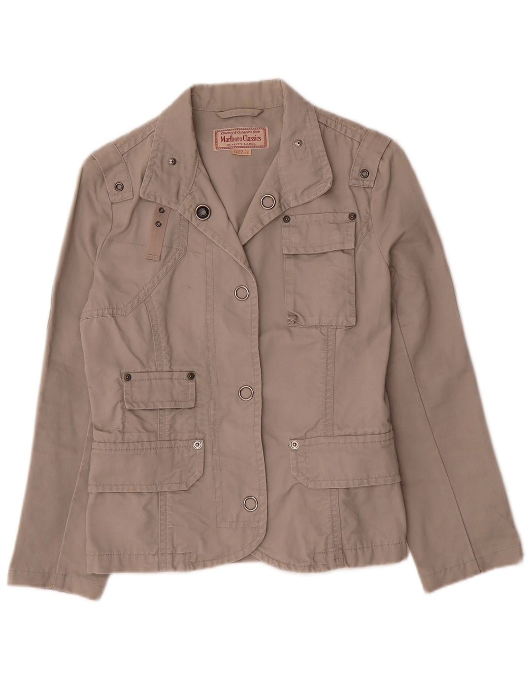 Jaqueta utilitária feminina Marlboro Classics EU 36 algodão bege pequeno