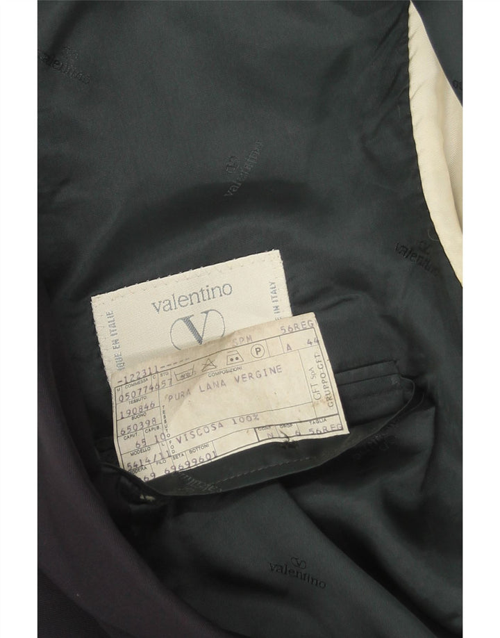 Jaqueta Blazer Masculina Valentino com 2 Botões IT 56 3XL Lã Virgem Azul Marinho