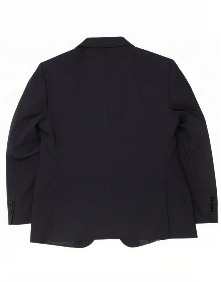 Jaqueta blazer masculina Marks & Spencer curta de 2 botões Reino Unido 44 2XL azul marinho