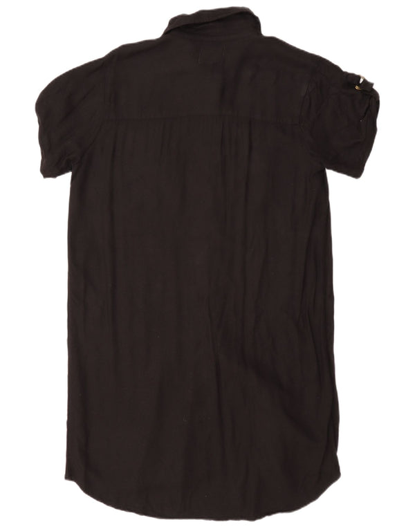 Element Vestido feminino militar de manga curta com manga curta Reino Unido 14 grande preto