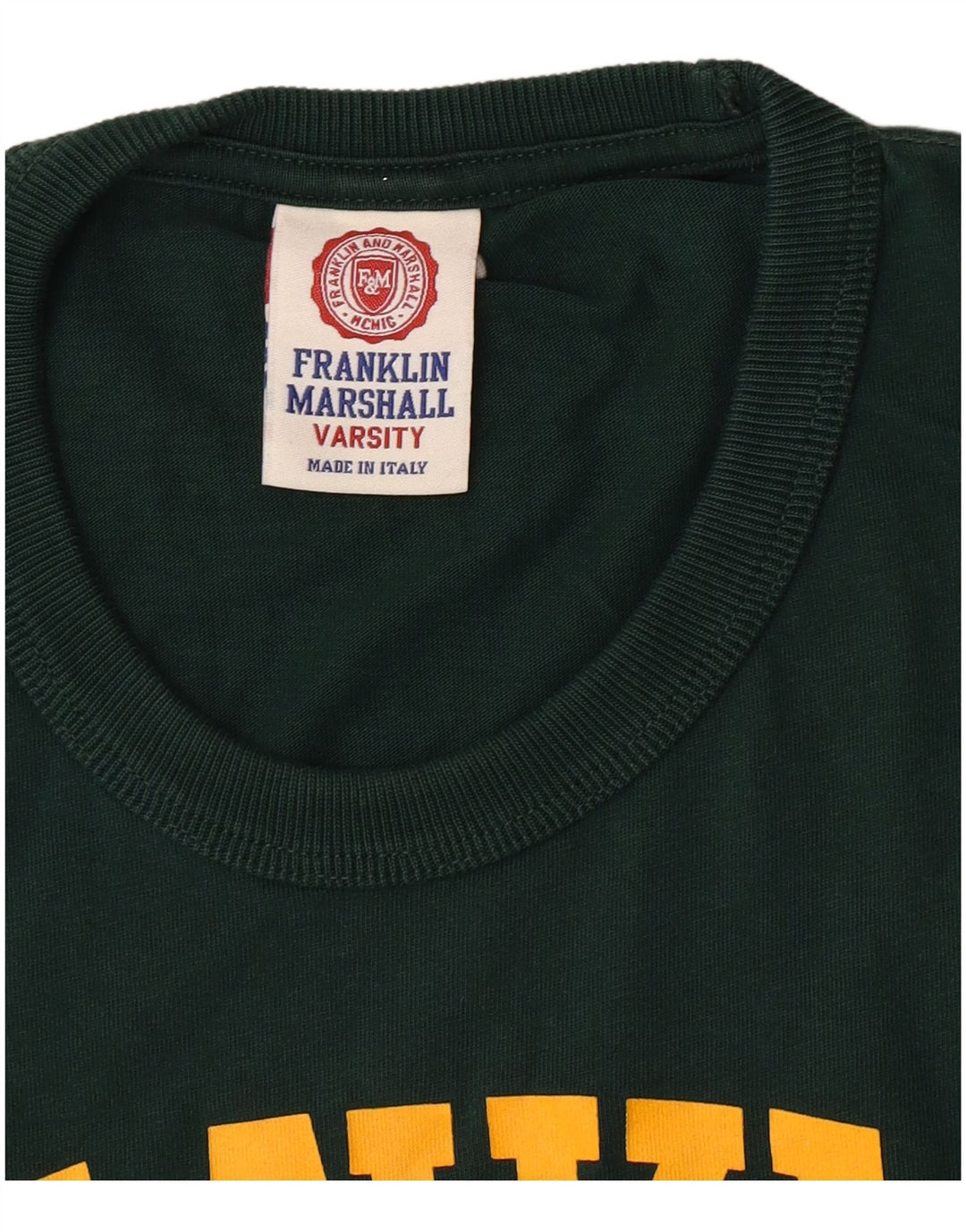 Camiseta gráfica masculina Franklin Marshall top pequeno algodão verde