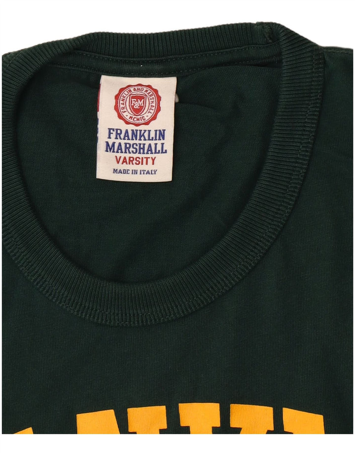 Camiseta gráfica masculina Franklin Marshall top pequeno algodão verde