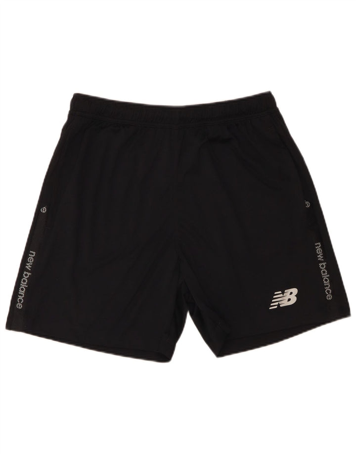 Shorts esportivos gráficos masculinos New Balance poliéster preto grande