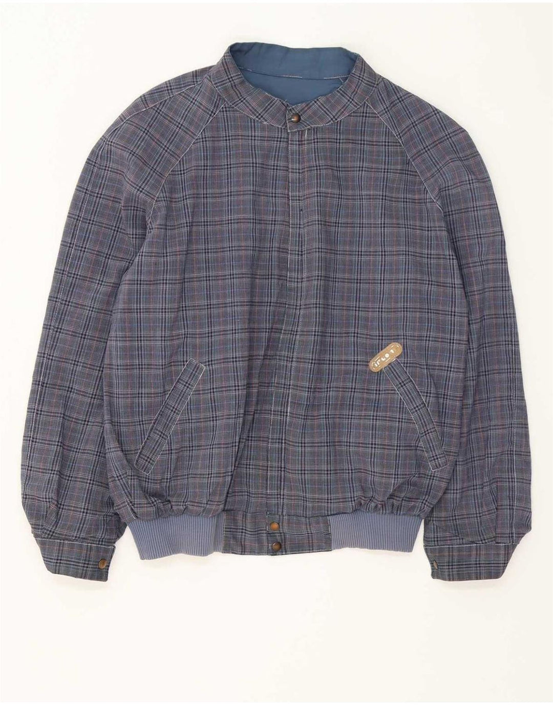 Jaqueta vintage masculina reversível UK 40 grande azul marinho