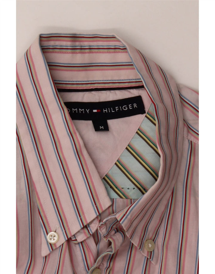 Tommy Hilfiger Camisa masculina média listrada rosa