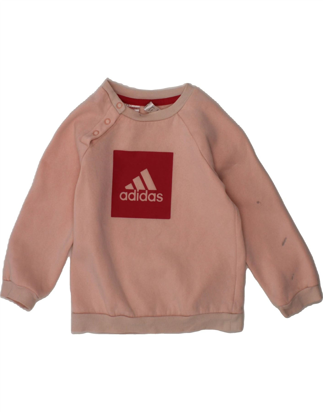 ADIDAS Baby Girls Graphic Sweatshirt Jumper 18-24 Months Pink Cotton Vintage Adidas and Second-Hand Adidas from Messina Hembry 