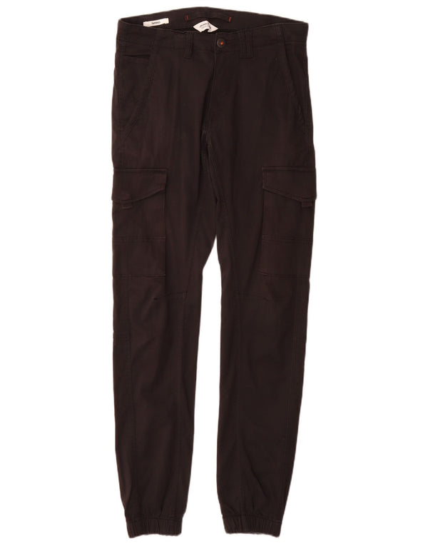 Calça cargo masculina Jack & Jones Tapered Joggers W29 L34 algodão preto