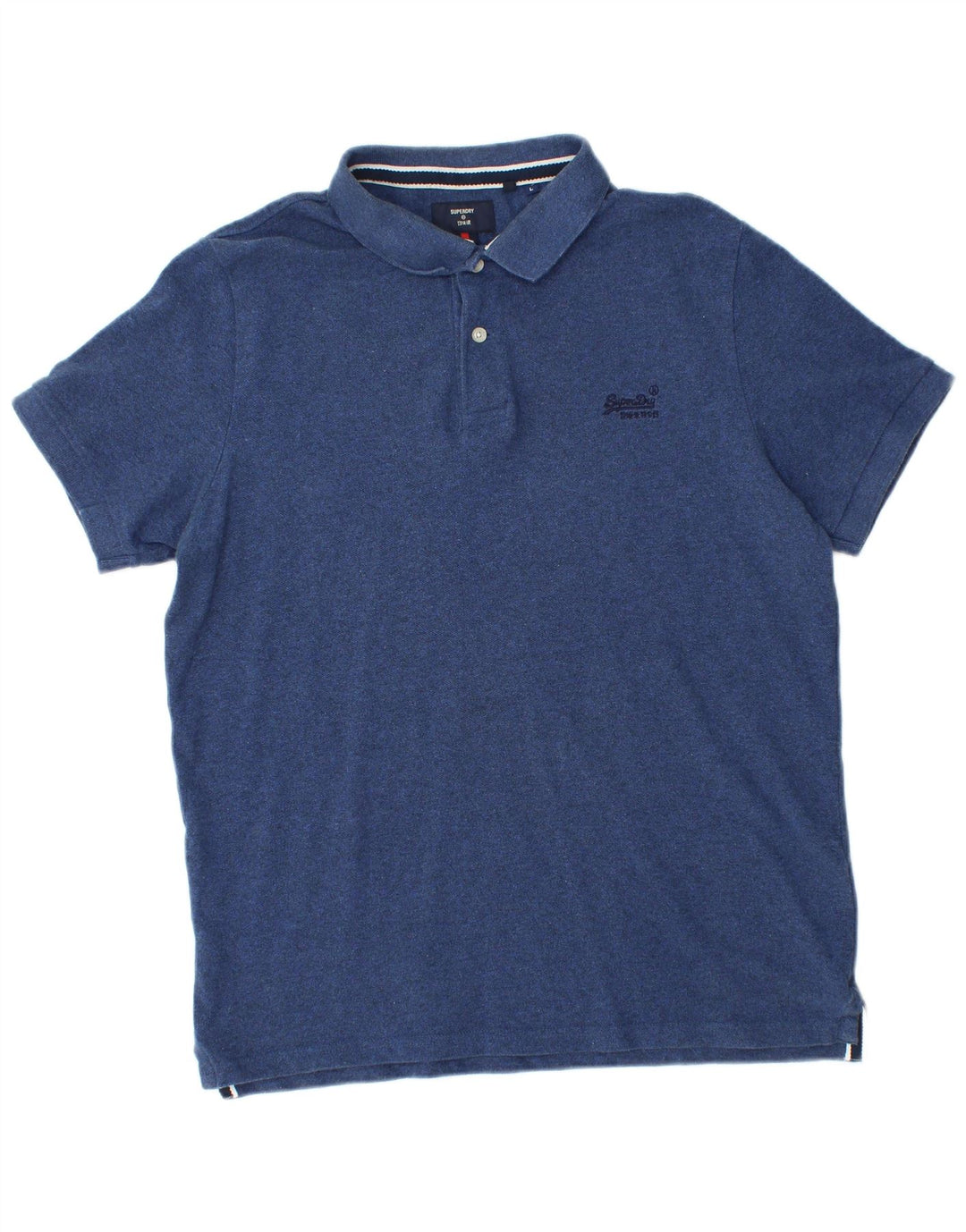 Camisa polo masculina Superdry grande algodão azul marinho