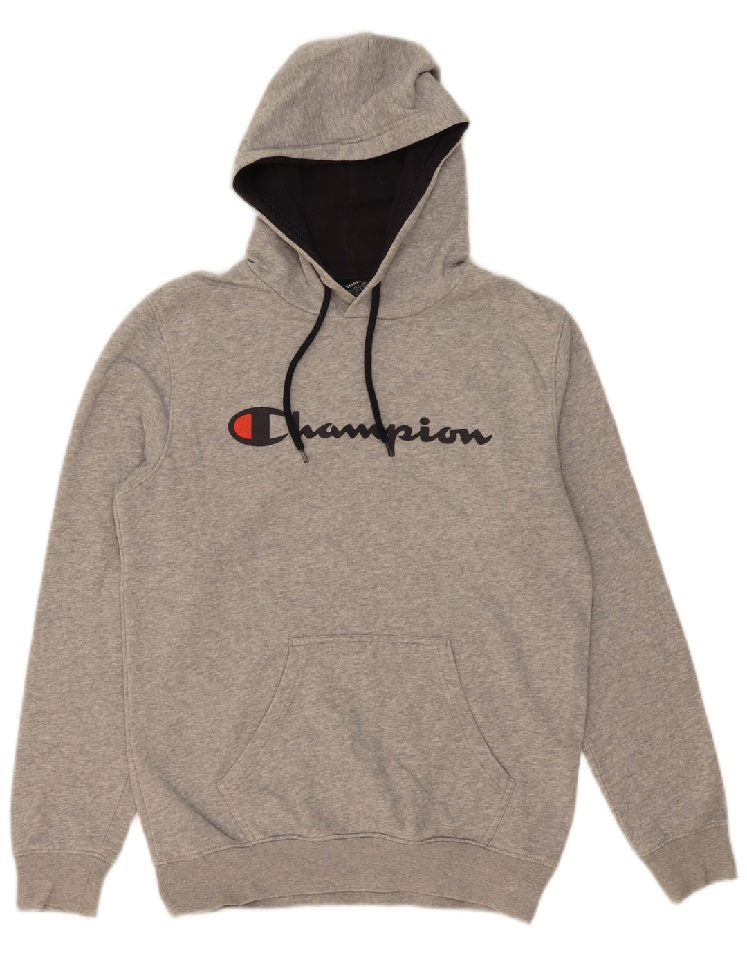 CHAMPION Suéter masculino com capuz gráfico pequeno algodão cinza