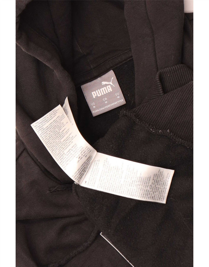 Puma masculino gráfico moletom com capuz médio algodão preto