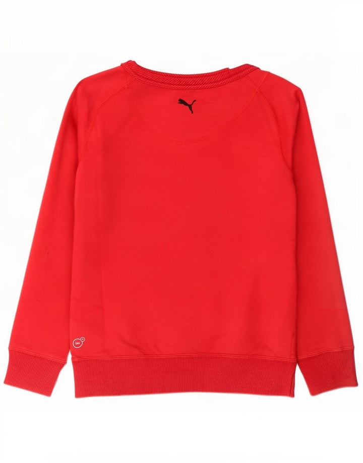 Puma feminino gráfico moletom jumper UK 10 pequeno algodão vermelho