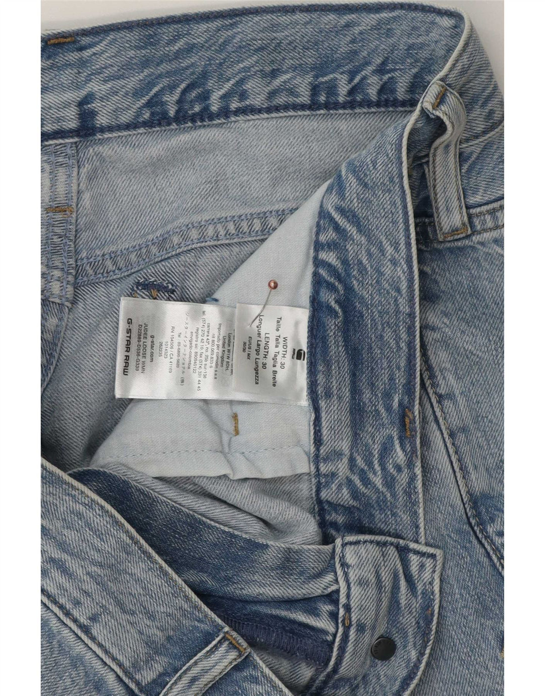 G-Star Masculino Judee Loose Jeans W30 L30 Azul Algodão
