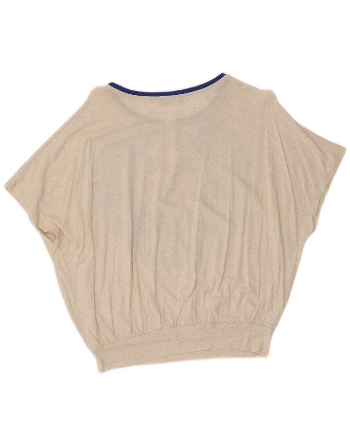 Blusa feminina Benetton Crop Batwing Top UK 14 Médio Off White