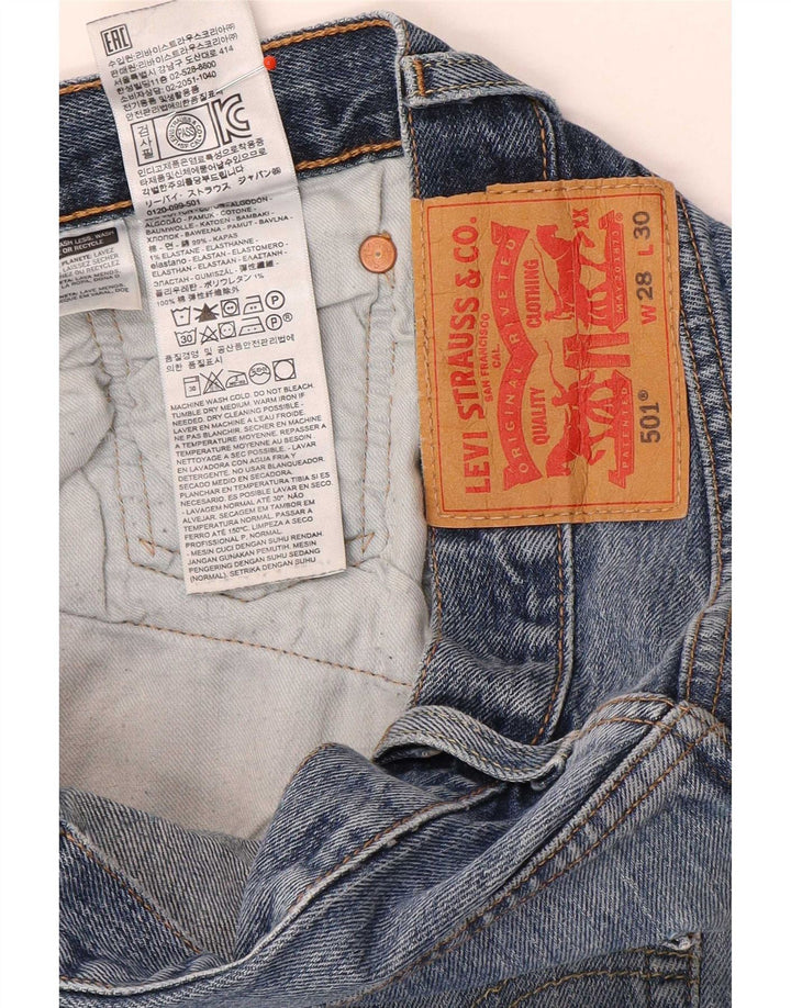 Levi's Masculino 501 Straight Jeans W28 L30 Azul Algodão