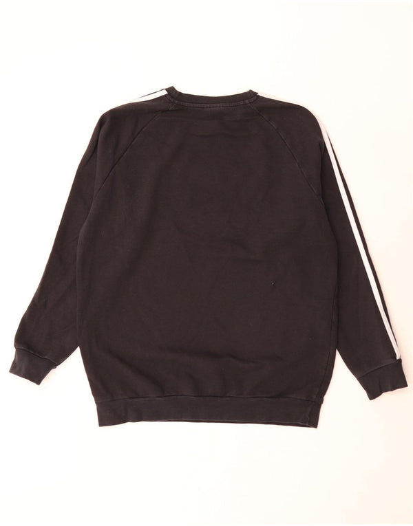 Adidas feminino oversized moletom jumper reino unido 8/10 pequeno algodão preto