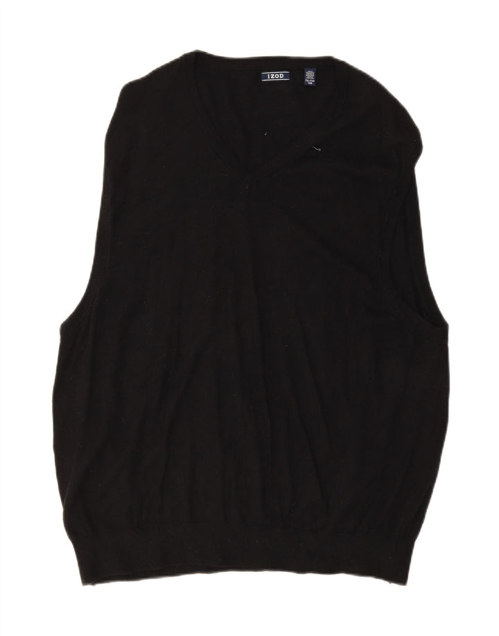 IZOD Mens V-Neck Jumper Sweater 2XL Black Vintage Izod and Second-Hand Izod from Messina Hembry 