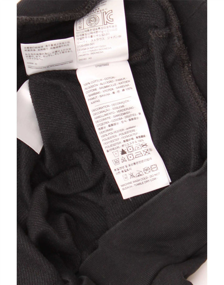 Suéter masculino com capuz oversized Levi's pequeno algodão preto