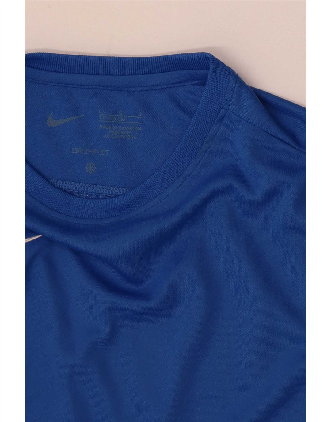 Top Nike Boys Dri Fit manga comprida 12-13 anos grande azul