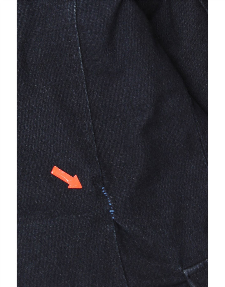Zara Mens Pea Coat UK 36 Pequeno Algodão Azul Marinho