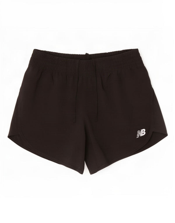Shorts esportivos femininos New Balance UK 10 pequenos pretos
