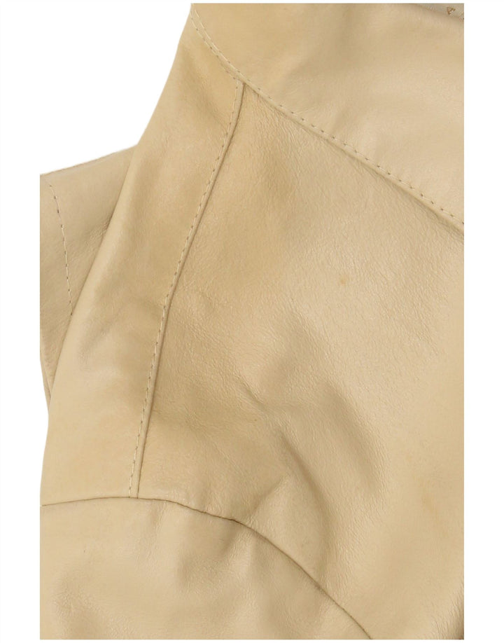 Jaqueta de couro masculina Bayside UK 40 couro bege grande