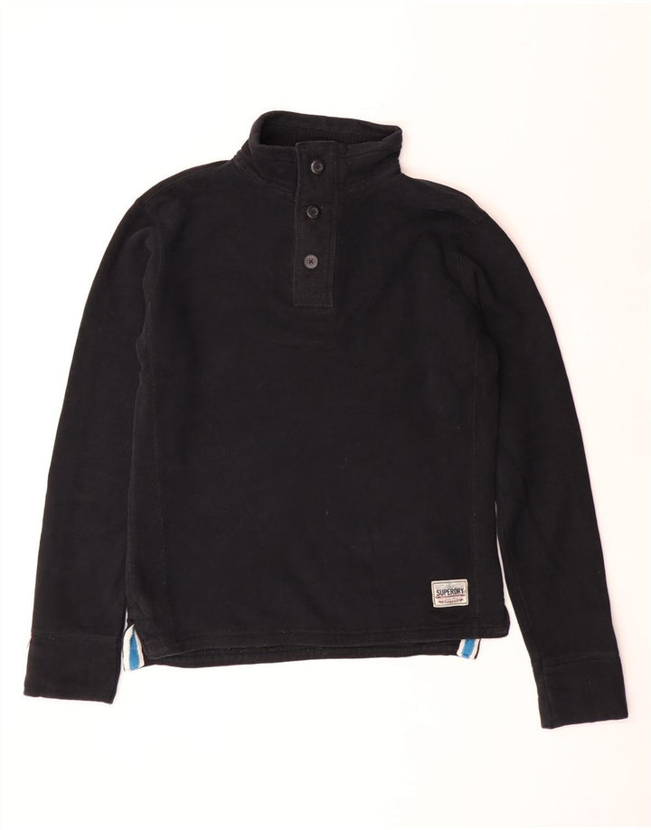 Suéter Superdry masculino com gola redonda e grande algodão preto