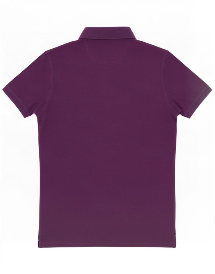 Camisa polo masculina Massimo Dutti de algodão roxo médio