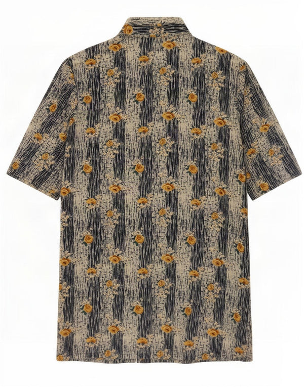 Blusa feminina de manga curta Cherie IT 48 XL seda floral preta