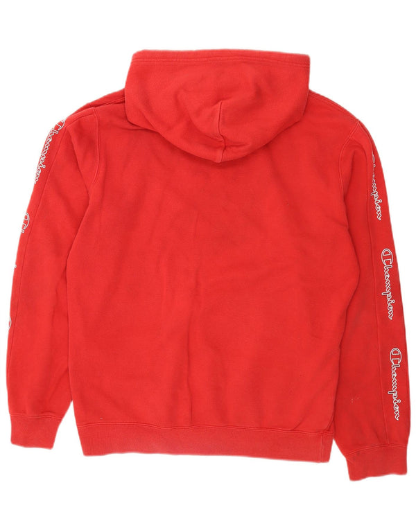 Jumper com capuz gráfico masculino Champion médio algodão vermelho