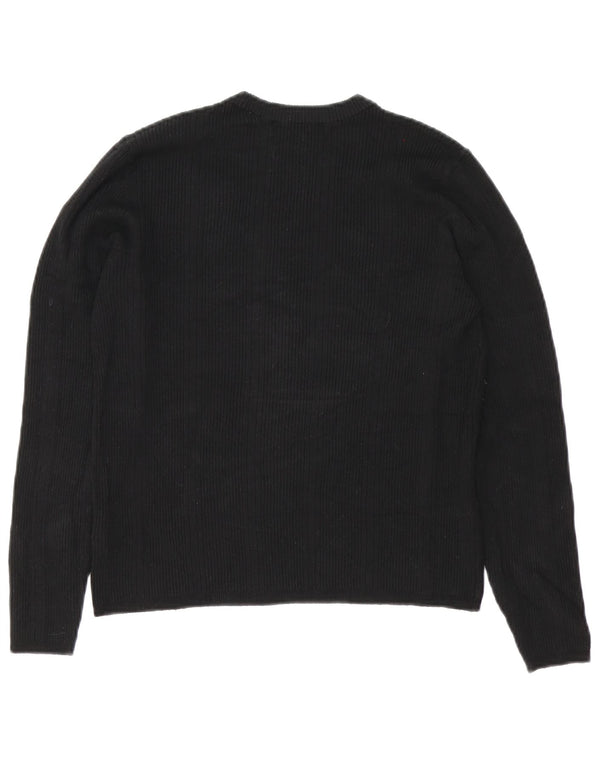 Suéter feminino Marks & Spencer com gola redonda Reino Unido 14 grande viscose preta