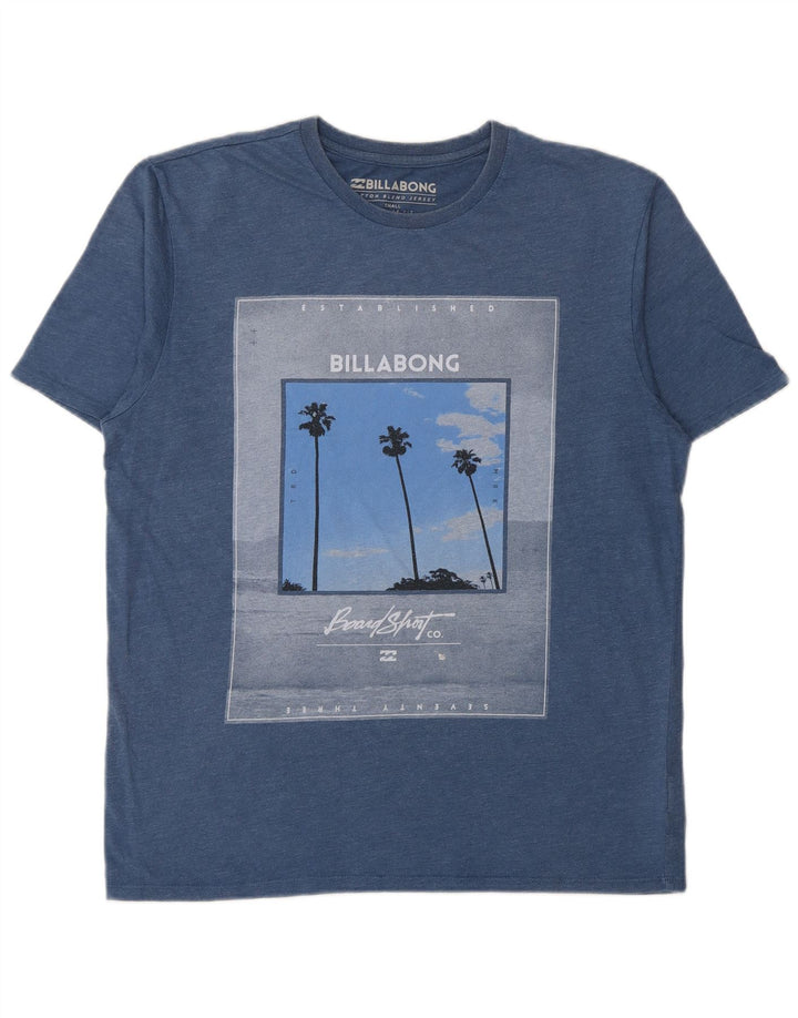 Camiseta masculina Billabong Regular Fit gráfica top pequeno algodão azul