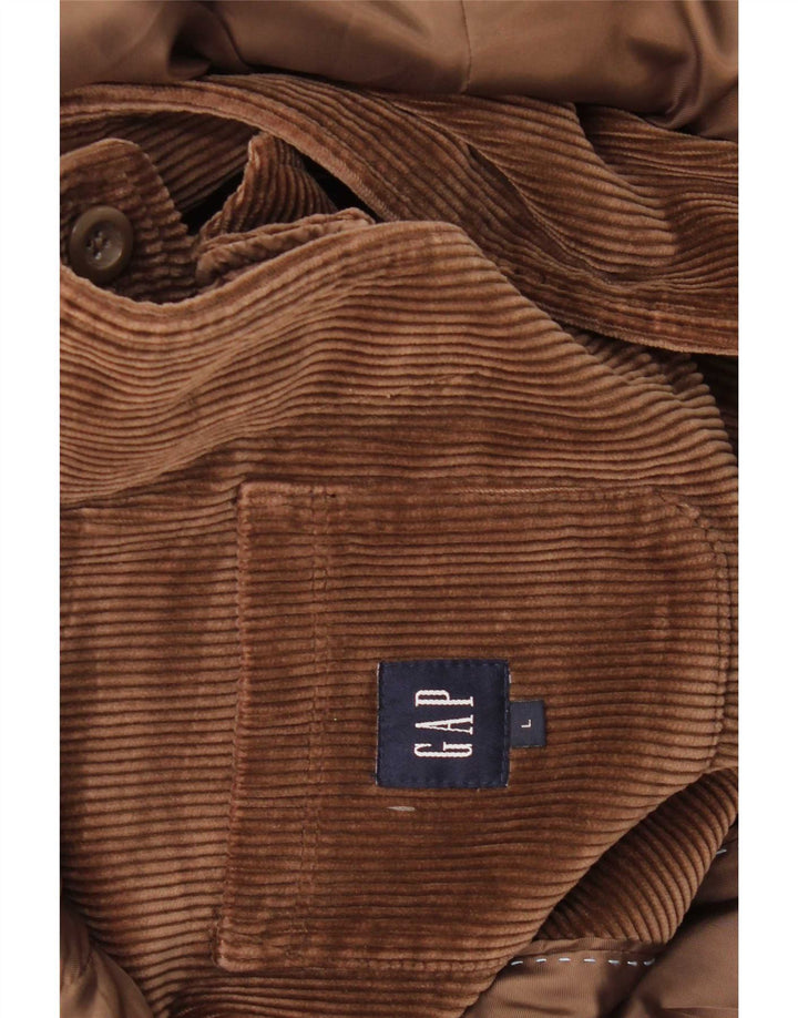 Jaqueta blazer masculina de veludo cotelê com 3 botões Gap Reino Unido 40 grande algodão marrom