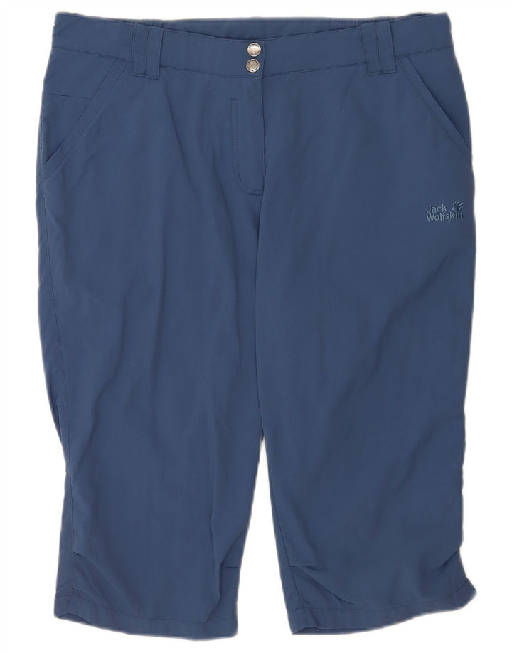 Shorts chino feminino Jack Wolfskin UK 12 médio W32 azul poliamida