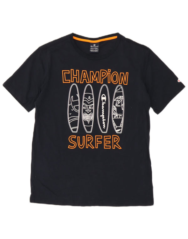 Camiseta Champion Boys Graphic Top 15-16 Anos 2XL Algodão Azul Marinho