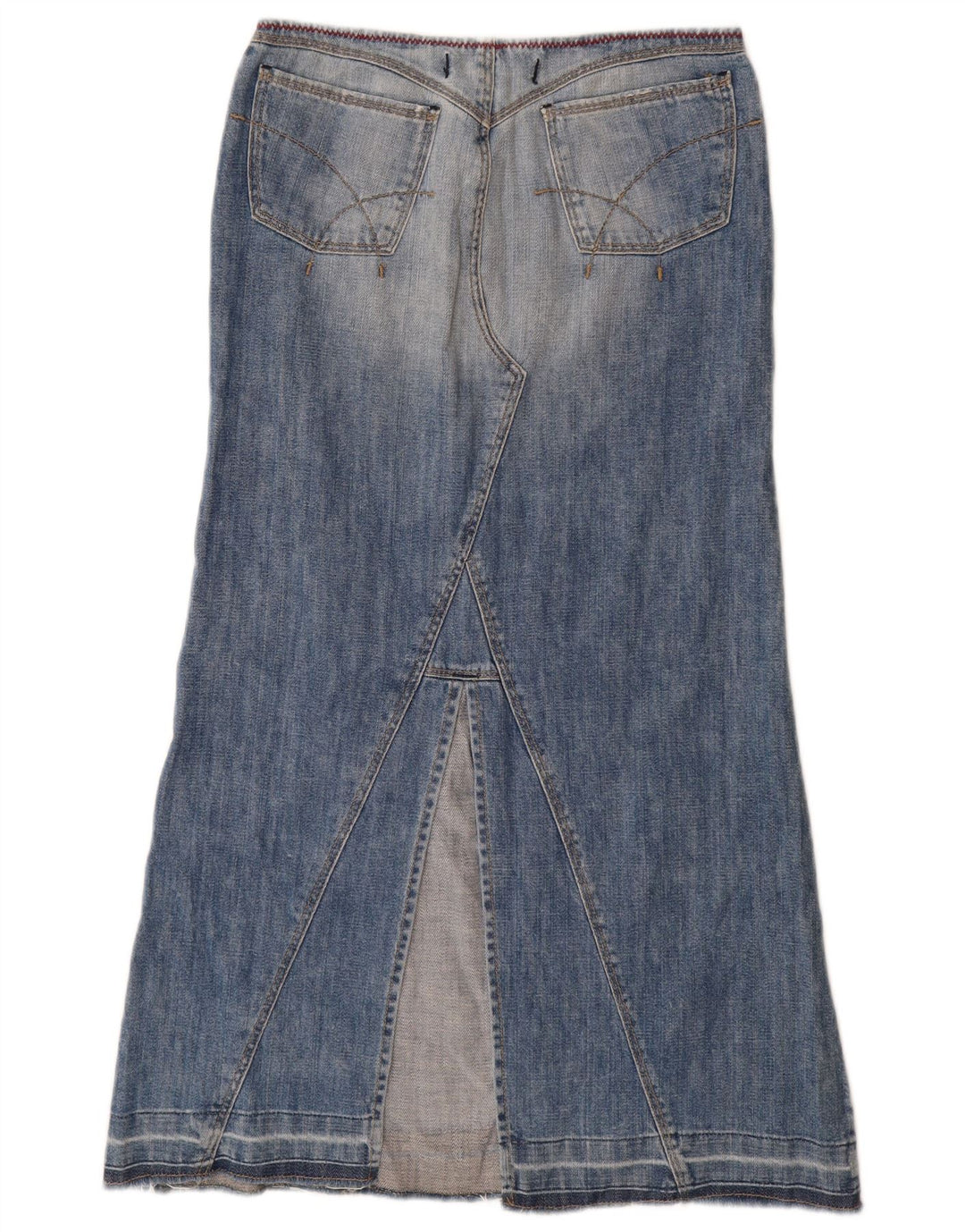 Saia jeans feminina de cintura alta GAS pequena W27 azul