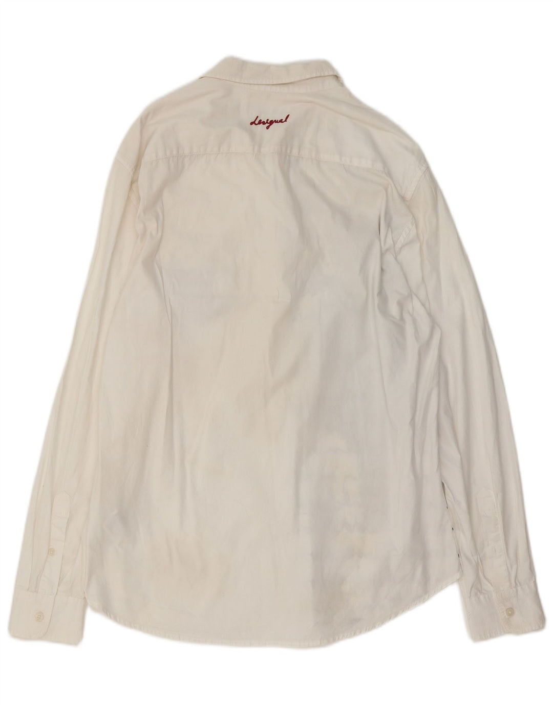 Camisa masculina DESIGUAL com ajuste regular gráfico grande de algodão branco