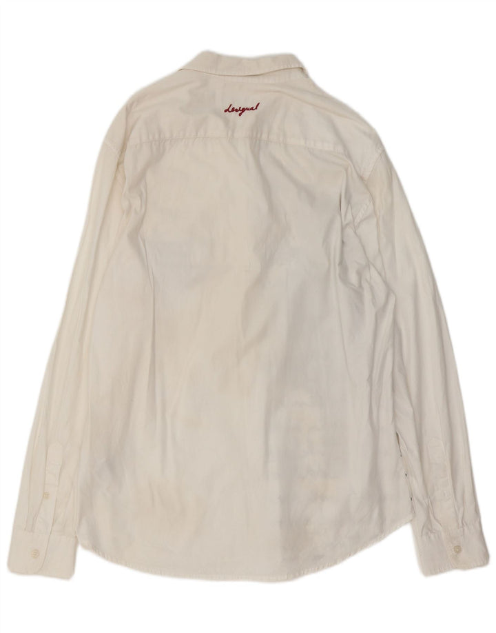 Camisa masculina DESIGUAL com ajuste regular gráfico grande de algodão branco