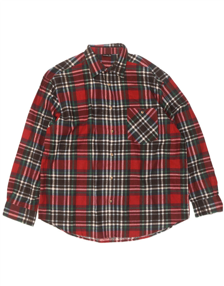 Camisa masculina idêntica de flanela tamanho 43/44 XL algodão xadrez vermelho