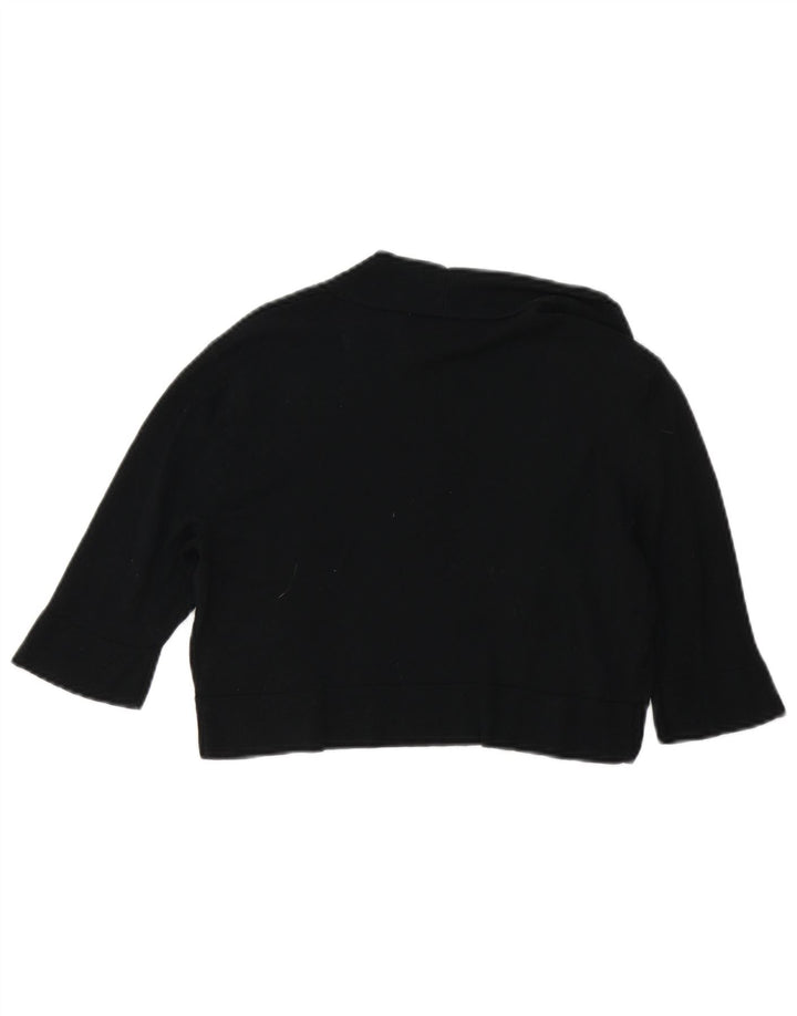 Suéter bolero feminino Mossimo aberto de manga curta Reino Unido 12 algodão preto médio