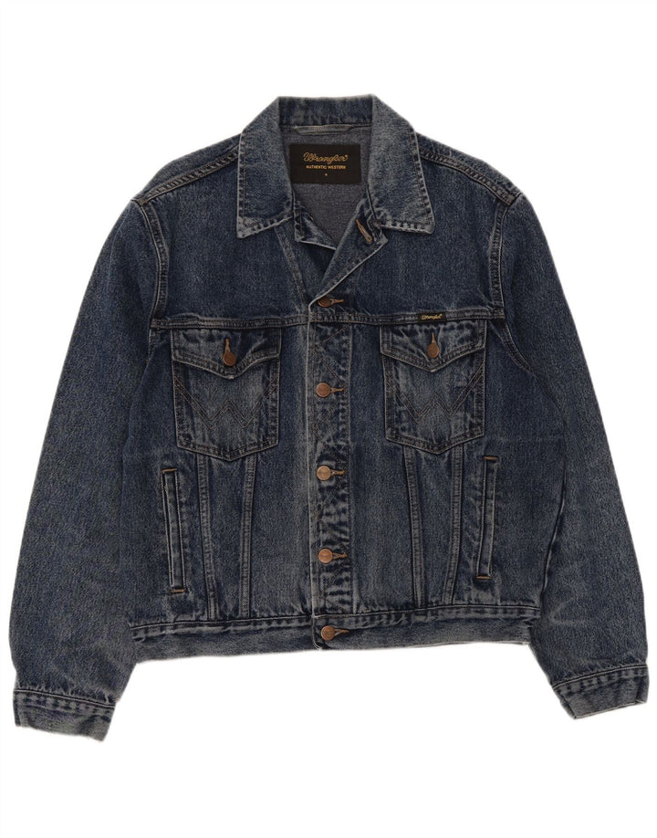 Jaqueta jeans masculina Wrangler UK 36 algodão azul pequeno