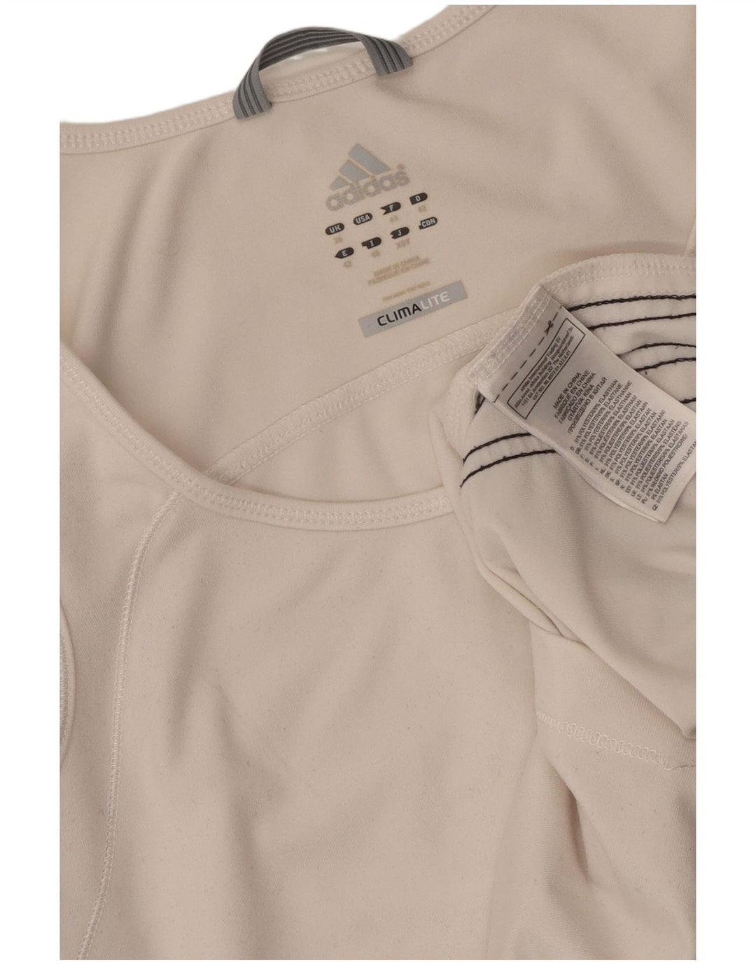 ADIDAS Womens Climalite Vest Top UK 16 Grande Poliéster Branco