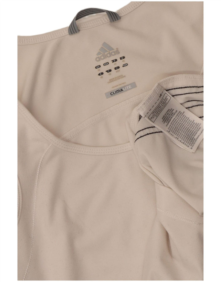 ADIDAS Womens Climalite Vest Top UK 16 Grande Poliéster Branco