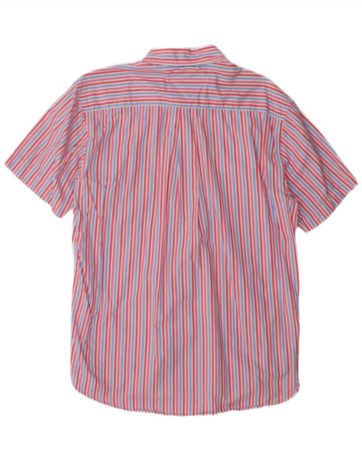 Camisa masculina de manga curta Tommy Hilfiger listrada vermelha grande